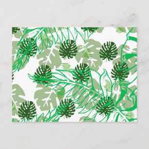 Green Palm Leaf-Muster Postkarte