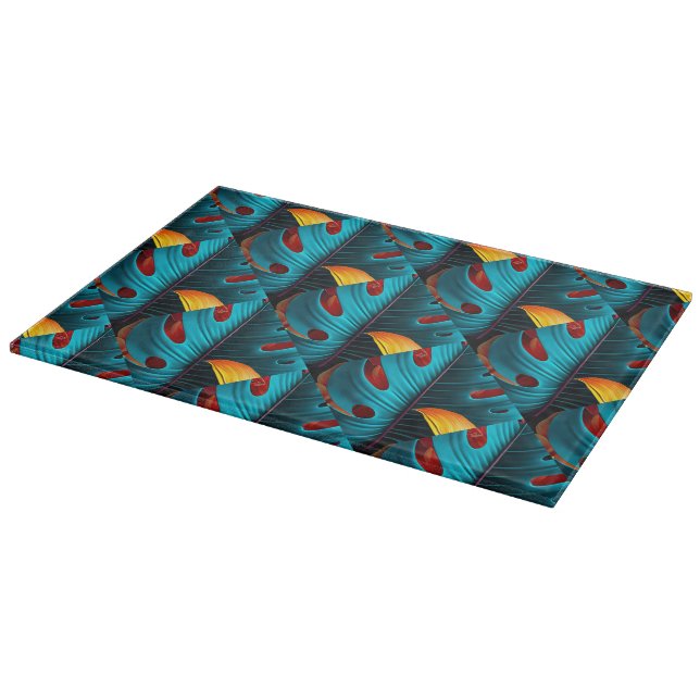 Green Palm Leaf Muster Schneidebrett (Ecke)
