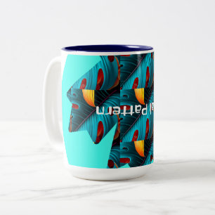 Green Palm Leaf Muster Zweifarbige Tasse