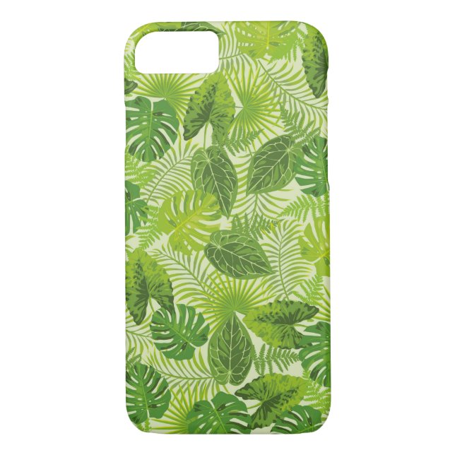 Green Palm Leaf Tropical iPhone Case (Rückseite)