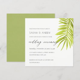 GREEN PALM LEAF WATERCOLOR FOLIAGE WEDD EINLADUNG