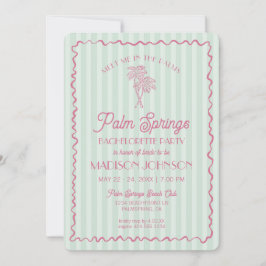 Green Palm Springs Pastel Beach Junggeselinnen-Abs Einladung