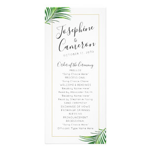 Green Palm Tree Beach Programme de mariage de dest