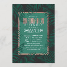 Green Palm Tree Blätter Black Rose Gold Abschluss