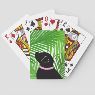Green Palm Tree Island Black Dog Spielkarten