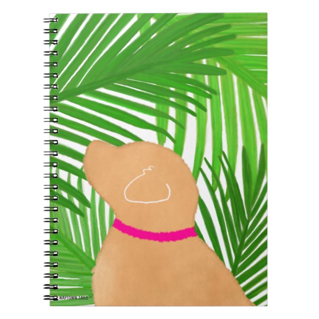 Green Palm Tree Island Yellow Dog Notebook Notizblock (Vorderseite)