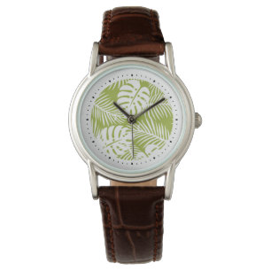 Green Palm Verlasse Regenwaldmuster Armbanduhr