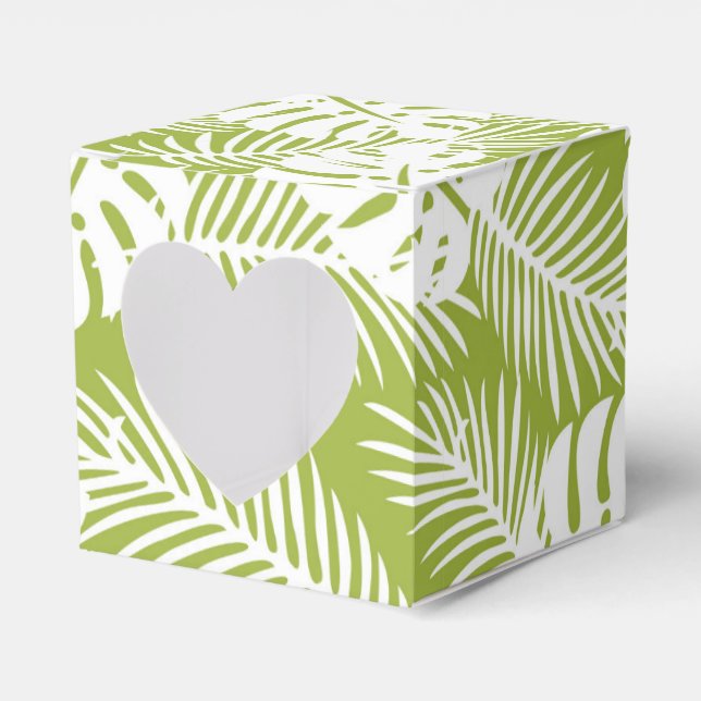 Green Palm Verlasse Regenwaldmuster Geschenkschachtel (Vorderseite)