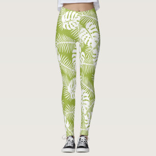 Green Palm Verlasse Regenwaldmuster Leggings