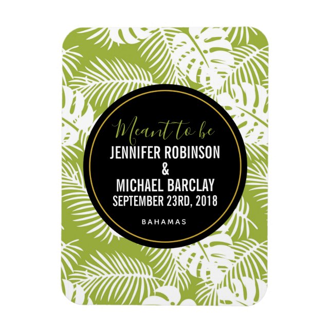 Green Palm Verlasse Regenwaldmuster Magnet (Vertikal)