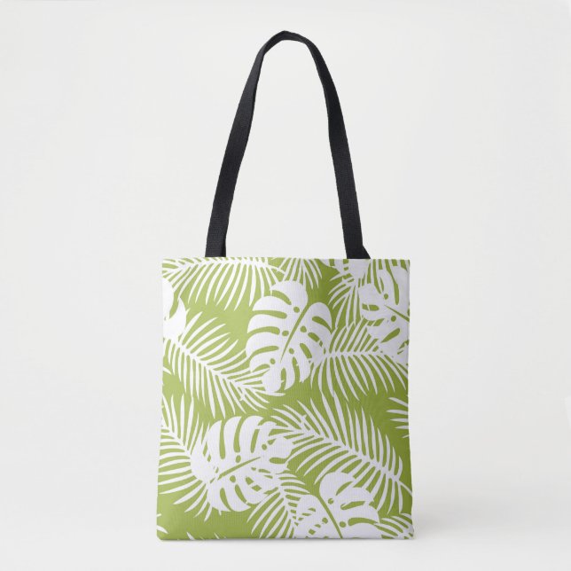 Green Palm Verlasse Regenwaldmuster Tasche (Vorderseite)