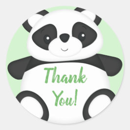 Green Panda Bear Baby Dusche Runder Aufkleber