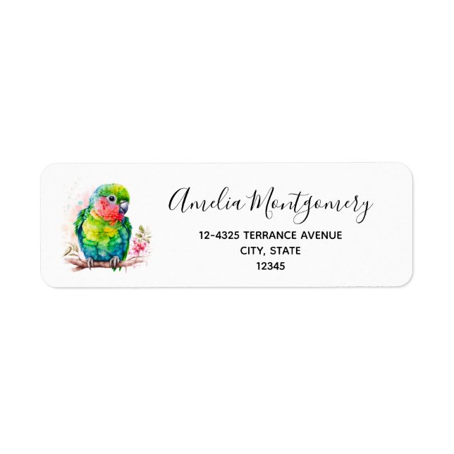 Green Parrot - Niedliche Baby Bird-Adresse (Vorne)