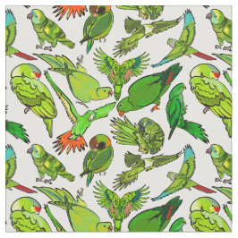 Green Parrot Pattern Stoff