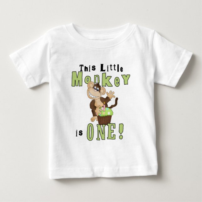 Green Party Singe 1er Anniversaire Tshirts et cade (Devant)