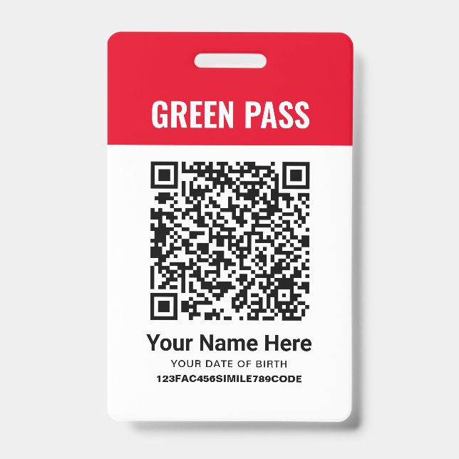 Green Pass-Impfzertifikat PVC Red Ausweis (Front)