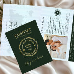 Green Passport Destination Wedding Invitation Einladung<br><div class="desc">nvite your guests in style with this Green Passport Destination Wedding Invitation featuring a rich green background and elegant faux gold compass design. A perfect choice for a travel-themed wedding, this unique passport-inspired card adds a touch of wanderlust and sophistication to your big day. Whether you’re planning a tropical beach...</div>