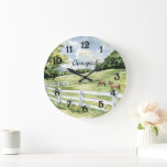 Green Pastures Ranch Horses Große Wanduhr<br><div class="desc">Green Pastures Ranch Horses</div>