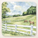 Green Pastures Ranch Horses Rechteckiger Pappuntersetzer<br><div class="desc">Green Pastures Ranch Horses</div>