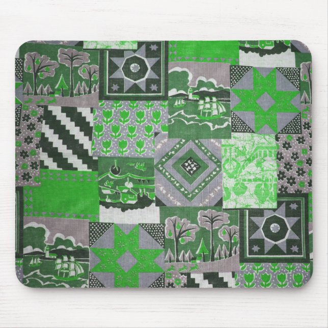 Green Patchwork Mousepad (Vorne)