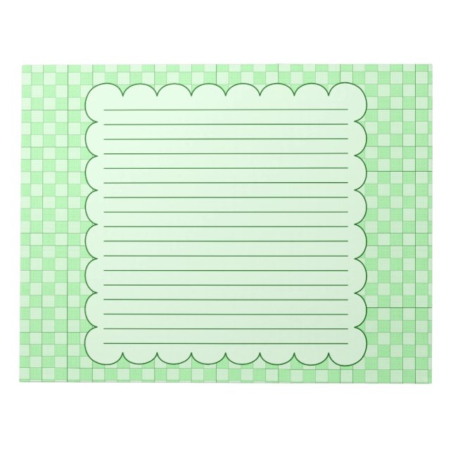 Green Patchwork Muster Notizblock (Vorderseite)