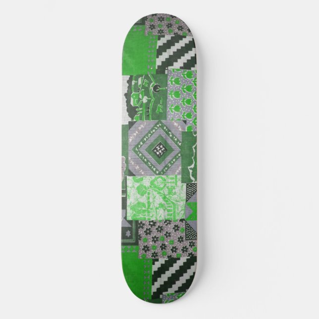 Green Patchwork Skateboard Deck (Vorderseite)