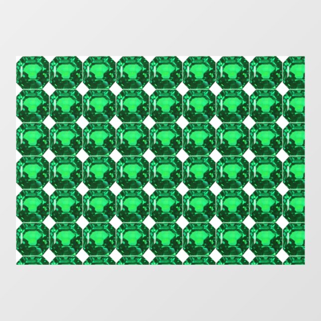 Green Pattern Emerald Fensteraufkleber (Blatt)
