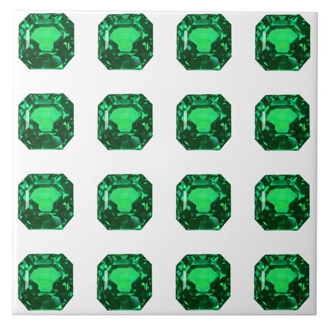 Green Pattern Emerald Fliese (Vorderseite)