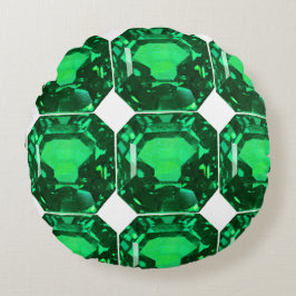 Green Pattern Emerald Rundes Kissen