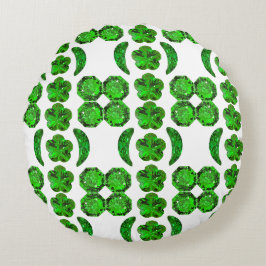 Green Pattern Emerald Rundes Kissen