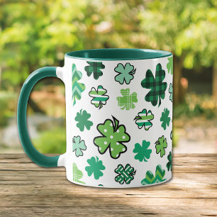 Green Pattern Kleeblatts irisch Tasse