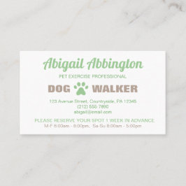 Green Paw druckt Dog Walker Business Card Visitenkarte