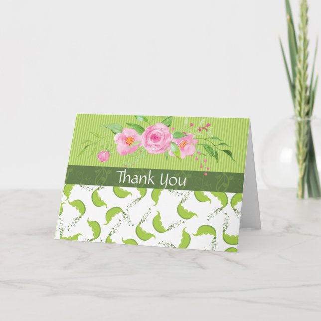 Green Pea "Baby Shower Danke!" Dankeskarte (Vorderseite)