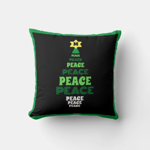 Green Peace Christmas Tree Single Initial Kissen