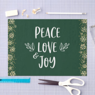 Green Peace Liebe Joan Gold Snowflakes Typografie Seidenpapier