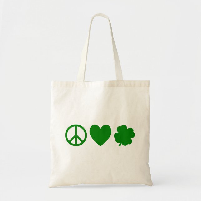Green Peace Liebe & Kleeblatts Tragetasche (Vorne)