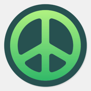 Green Peace Sign Runder Aufkleber