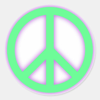 Green Peace Sign Runder Aufkleber