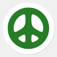 Green Peace Sign Sticker