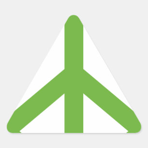Green Peace Sign Symbol Dreieckiger Aufkleber