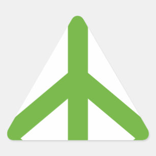 Green Peace Sign Symbol Dreieckiger Aufkleber