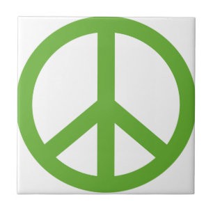 Green Peace Sign Symbol Fliese