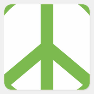 Green Peace Sign Symbol Quadratischer Aufkleber