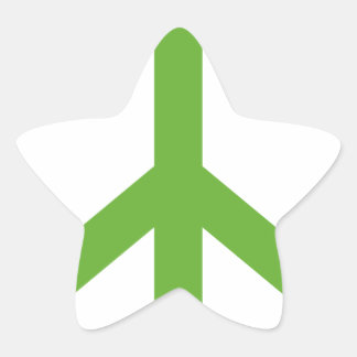 Green Peace Sign Symbol Stern-Aufkleber