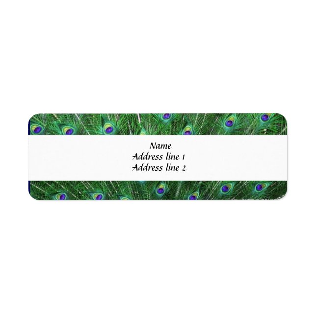 Green Peacock Feather Address Labels (Vorne)