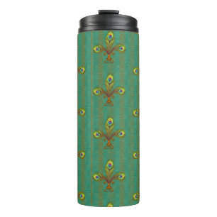 Green Peacock Lilie Thermosbecher