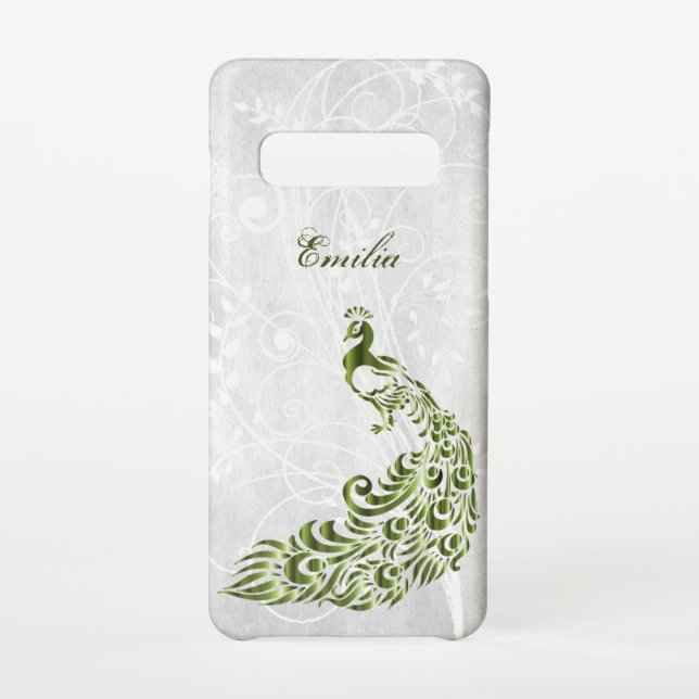 Green Peacock Personalisiert Samsung Galaxy Fall Samsung Galaxy Hülle (Rückseite)
