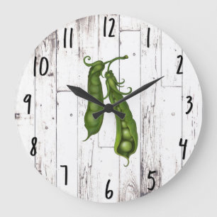 Green Peas Pea Weißwald Rustikales Bauernhaus Küch Große Wanduhr