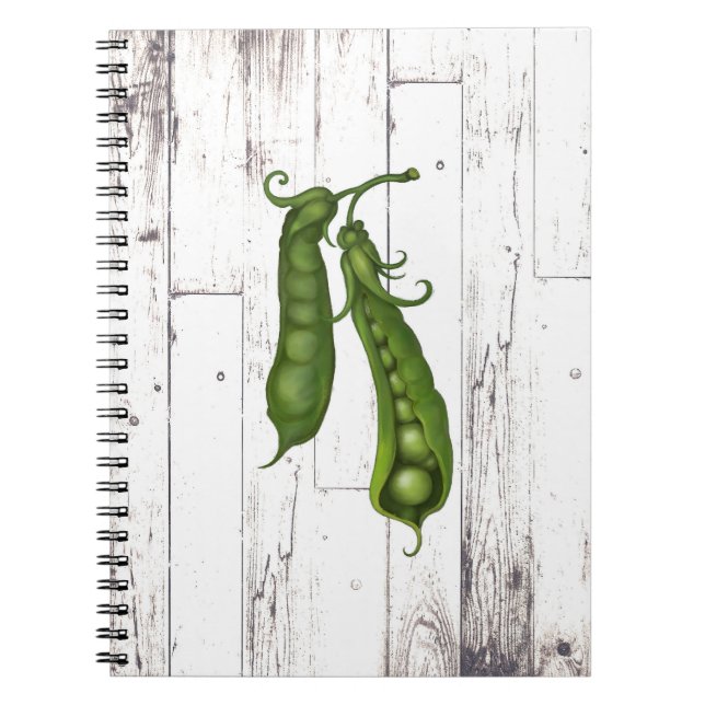 Green Peas Pea Weißwald Rustikales Bauernhaus Küch Notizblock (Vorderseite)