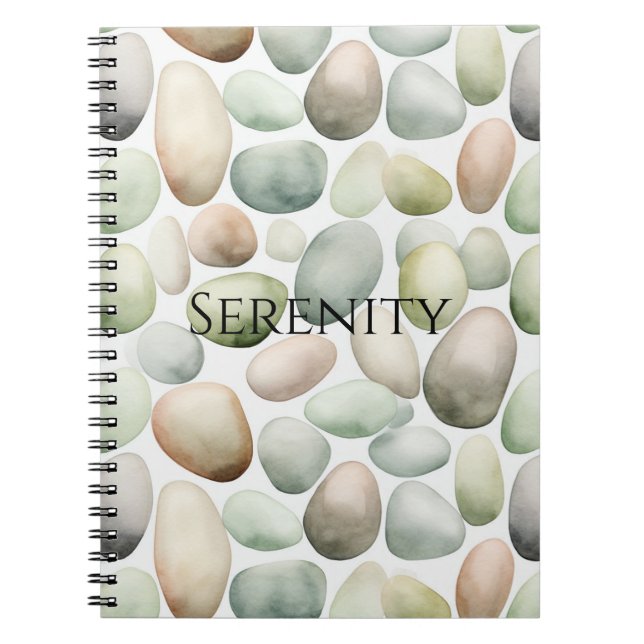 Green Pebbles Stones Rocks Serenity Notizblock (Vorderseite)